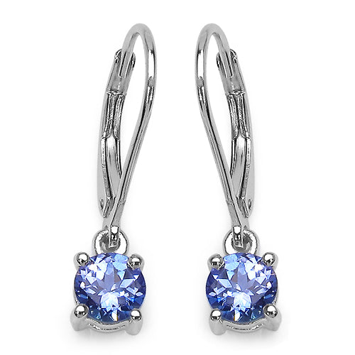 0.94 Carat Genuine Tanzanite .925 Sterling Silver Earrings