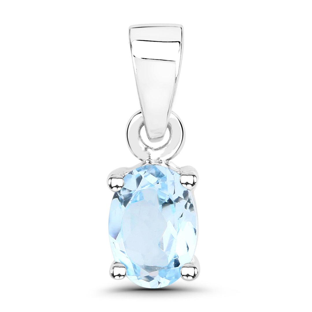 Carat Genuine Blue Topaz Sterling Silver Pendant โ GemCarats