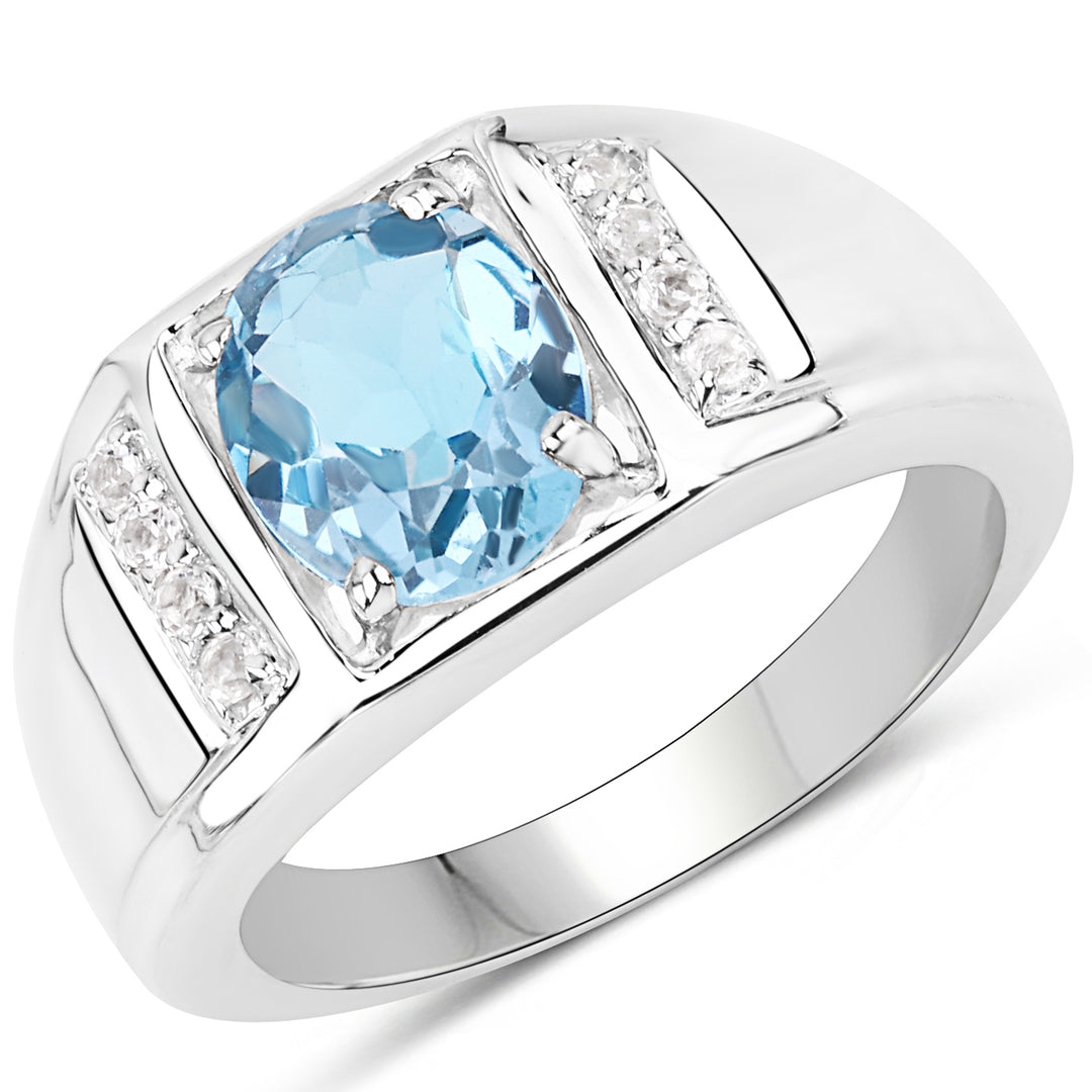 Carat Genuine London Blue Topaz and White Topaz Sterling